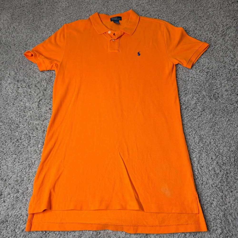 Polo Ralph Lauren Boys XL 18-20 Orange Short Sleeve Cotton Pique Polo Shirt